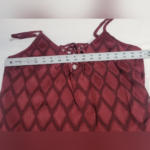 Band Of The Free Band of Gypsies Lila Merlot Midi Dress Size Small Lace  UpFront - Picture 12 of 15